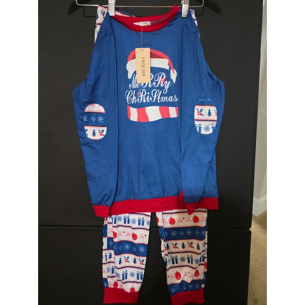 NWT Youth Ekouaer 150 Unisex Christmas Holidays Reindeer Pajamas